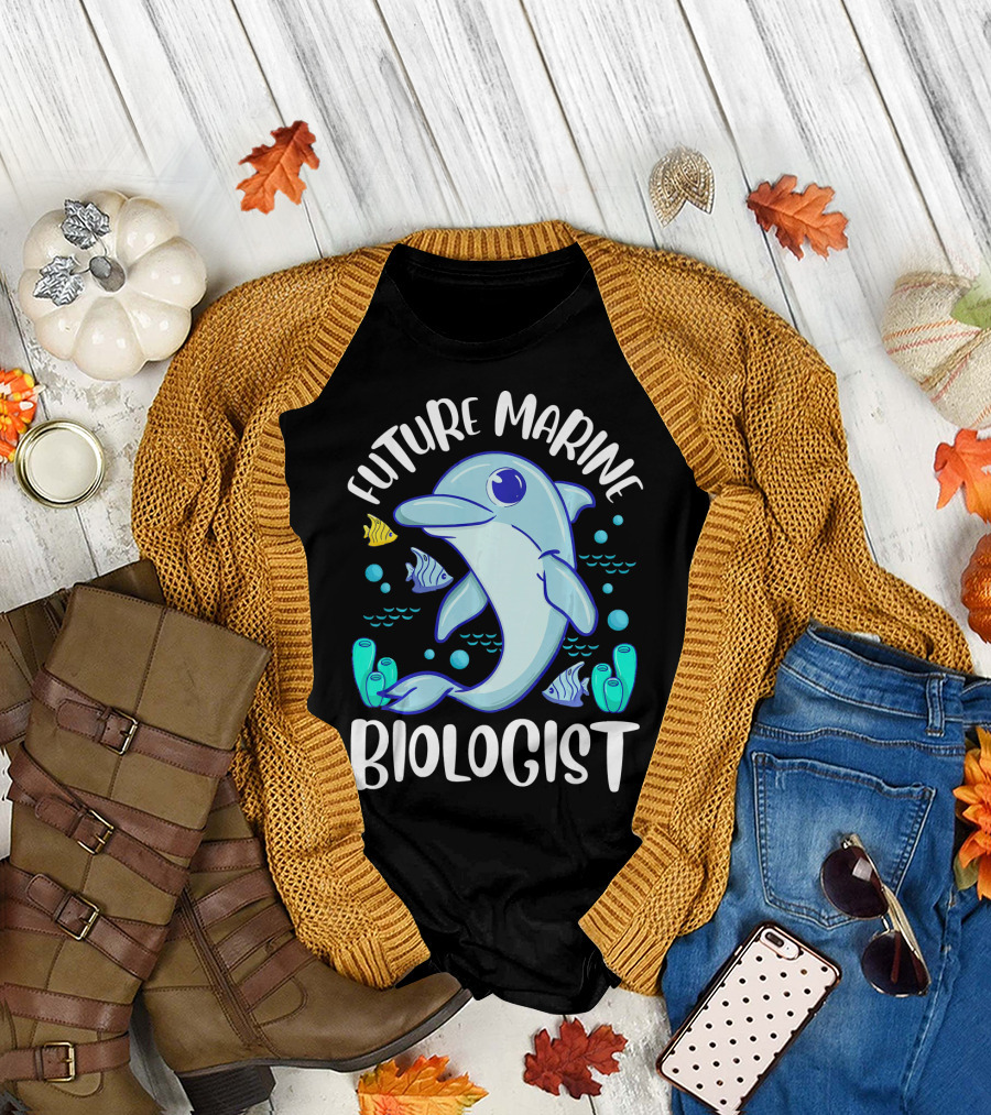 Future Marine Biologist Cute Dolphin Kids T-Shirt