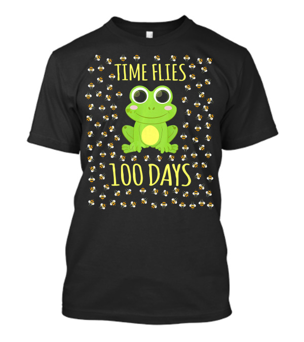 Time Flies 100 Days Frog Bee T-Shirt