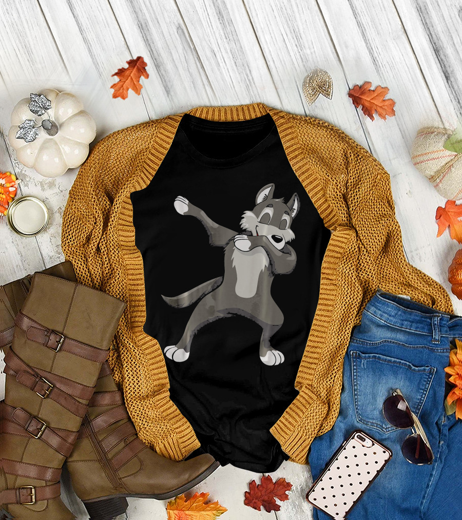 Cool Halloween Dabbing Monster Squad Wolf T-Shirt