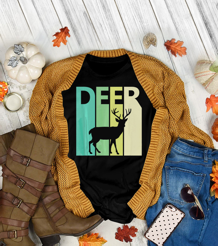 Deer Animal Lover Silhouette Pastel Colors T-Shirt