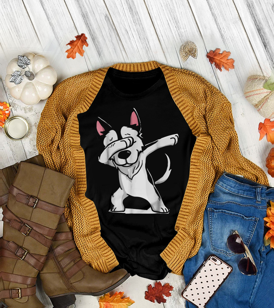 Dabbing Wolf Cute Funny Wolf Dab Pose T-Shirt