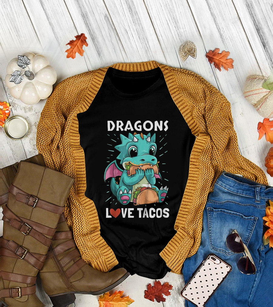 Dragons With Wings Love Tacos T-Shirt