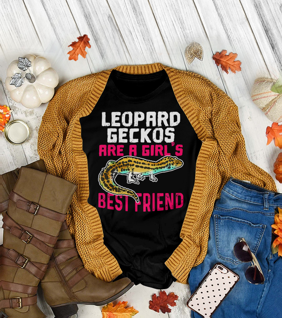 Leopard Geckos Are a Girl's Best Friend Kids Funny Pet Lizard Love T-Shirt