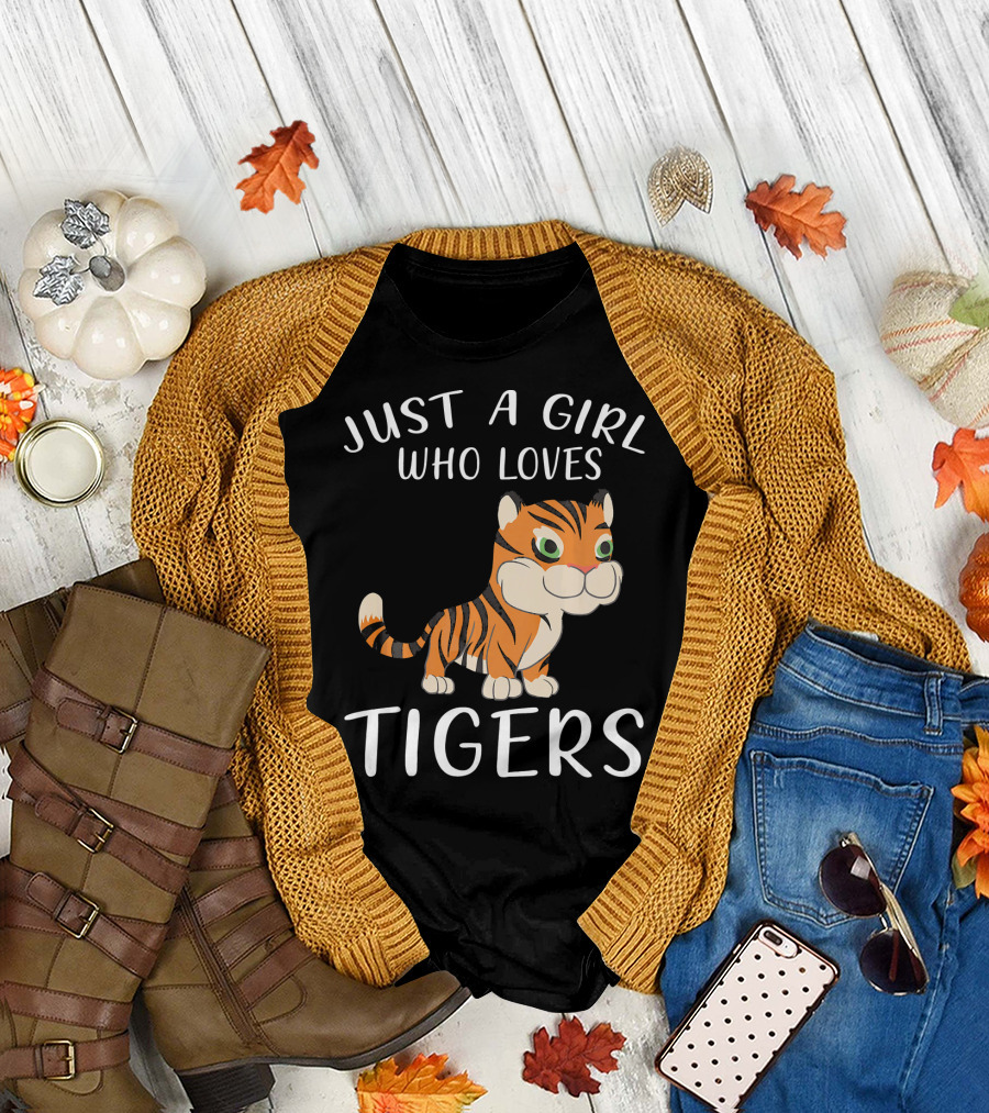 Just A Girl Who Loves Tigers Tiger Cute Cartoon T-Shirt