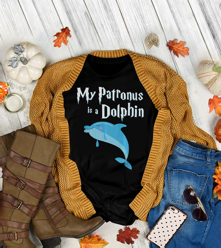 My Patronus Is A Dolphin Harry Fan Wizardry T-Shirt