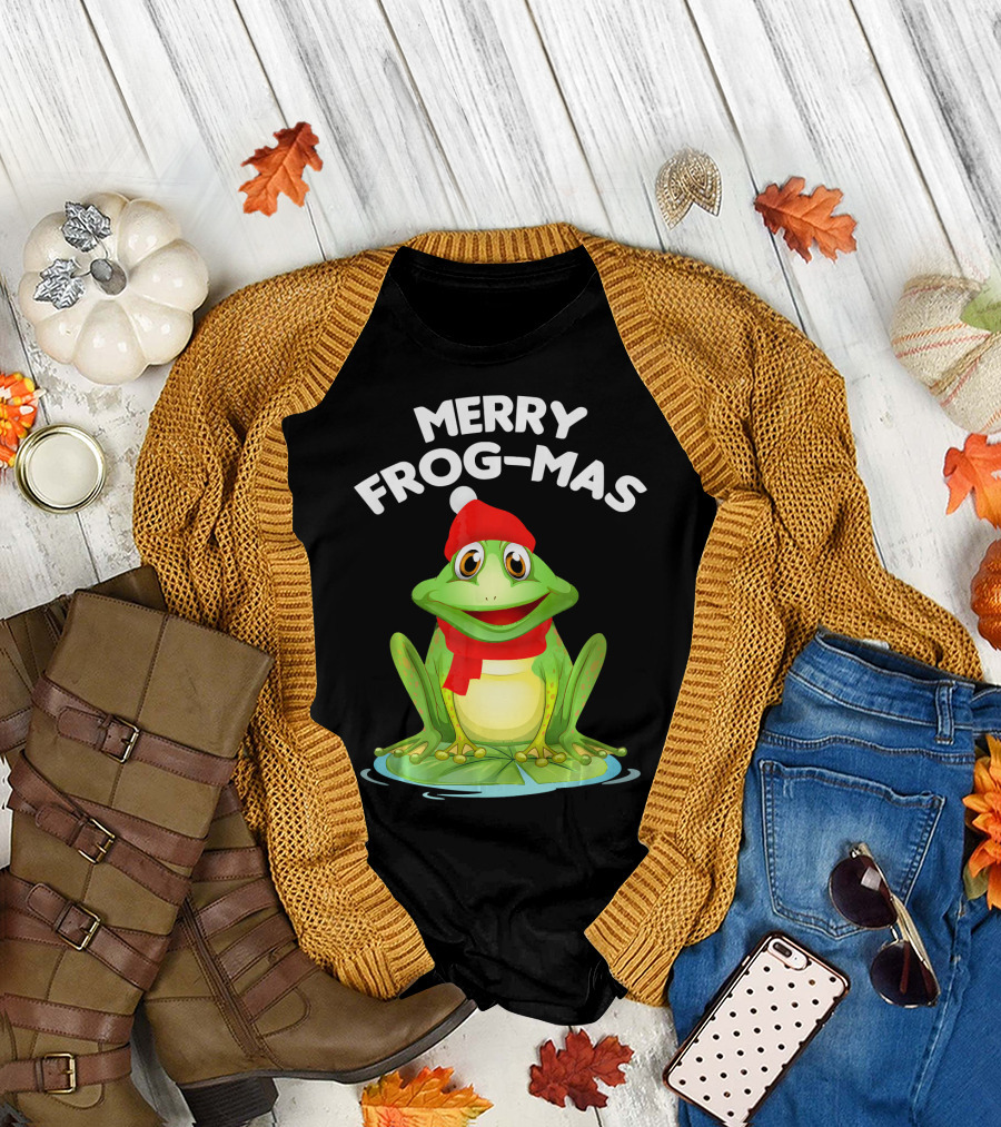 Merry Frog-Mas Funny Christmas Frog T-Shirt