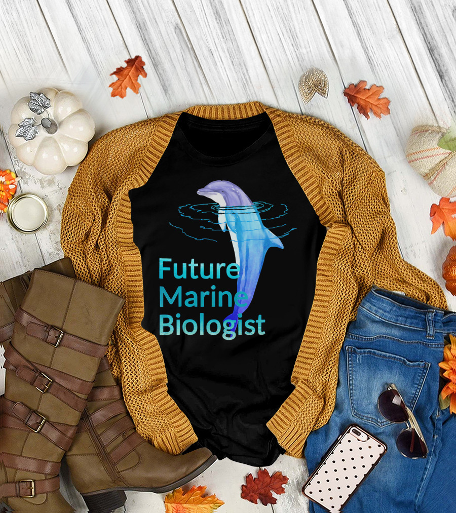 Future Marine Biologist Dolphin Water Ripple T-Shirt