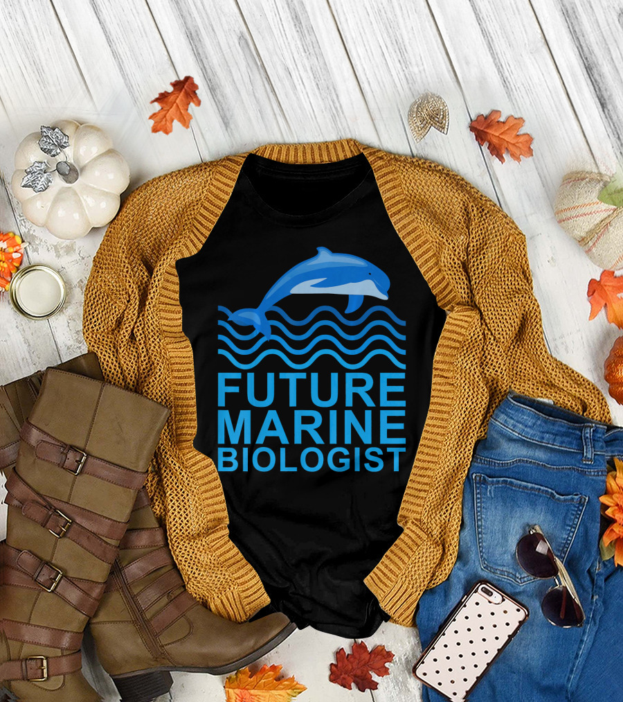 Future Marine Biologist Dolphin Waves T-Shirt