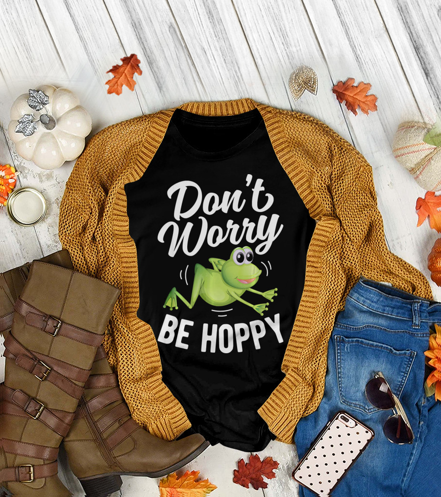 Don't Worry Be Hoppy Frog Kids Bo T-Shirt