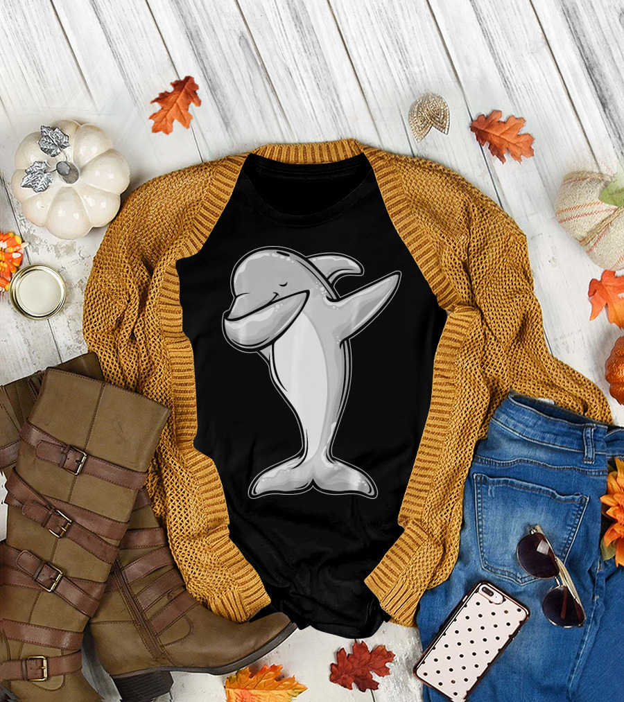 Funny Dolphin Dab Dabbing Dolphi Playful Pose T-Shirt