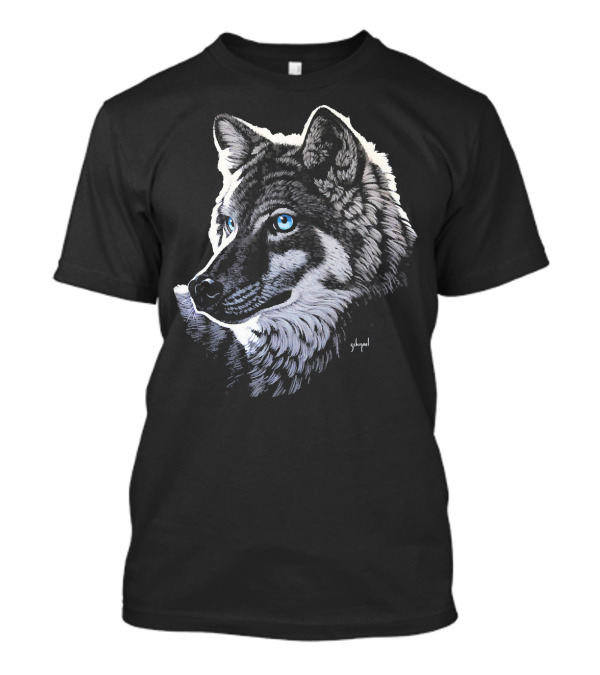 Schim Schimmel Original Artwork Blue Eyed Wolf T-Shirt