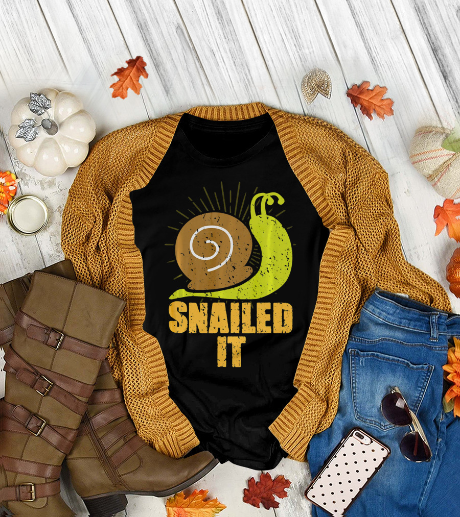 Snailed It Funny Snail Marine T-Shirt