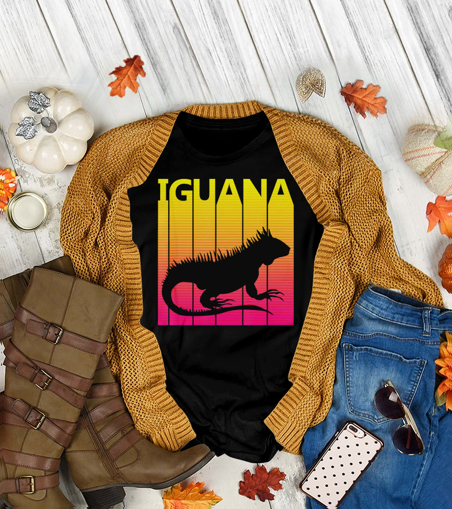 Retro Iguana Sunset T-Shirt