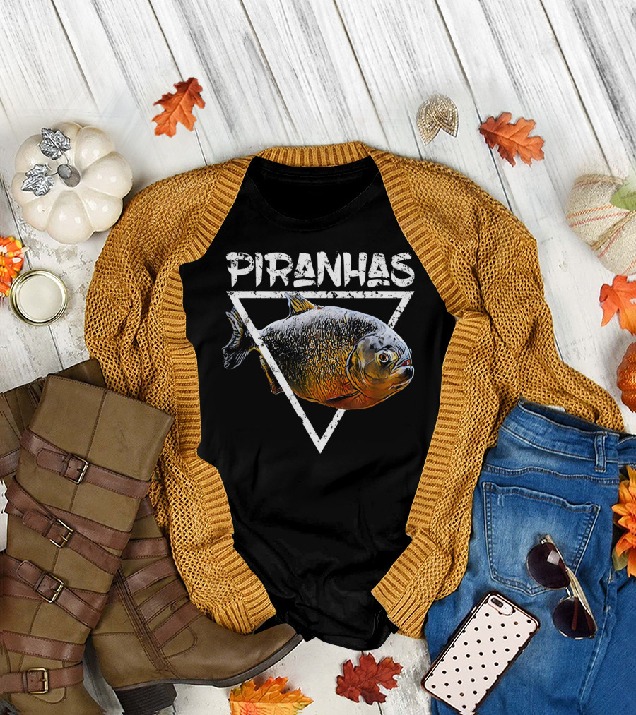 Piranhas Monster Fish Keeper Predator Triangle T-Shirt