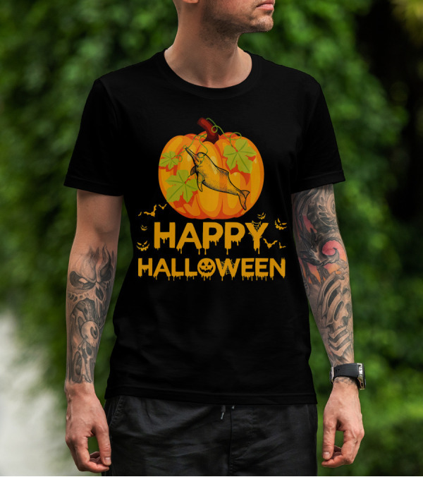 Happy Halloween Pumpkin Style With Dolphin T-Shirt