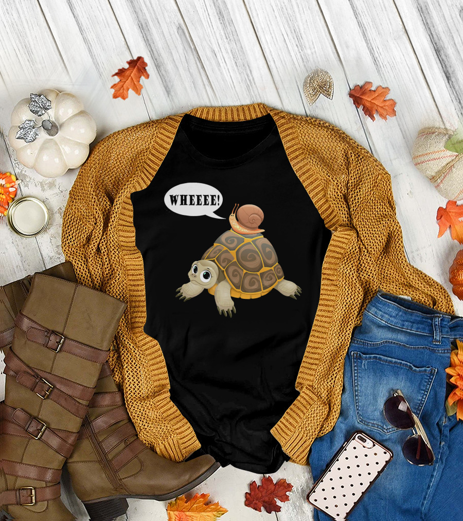Wheee Turtle Snail Speed Race Piggyback Runnin T-Shirt