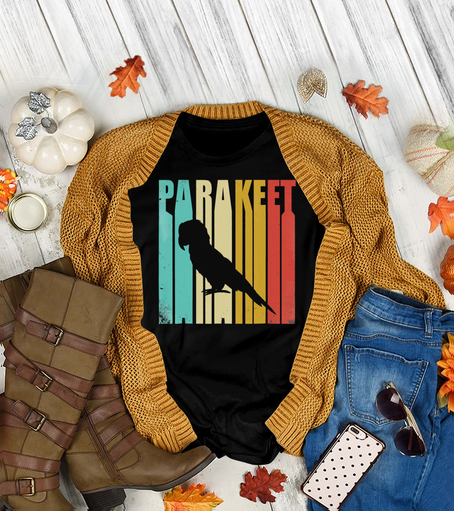 Parakeet Retro Stripes Vintage T-Shirt