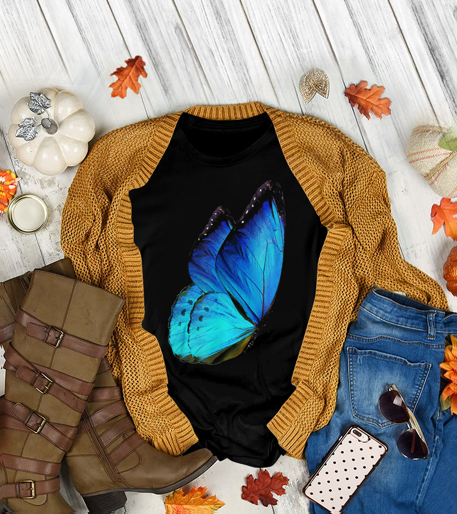 Butterfly Blue Wing Artistry T-Shirt