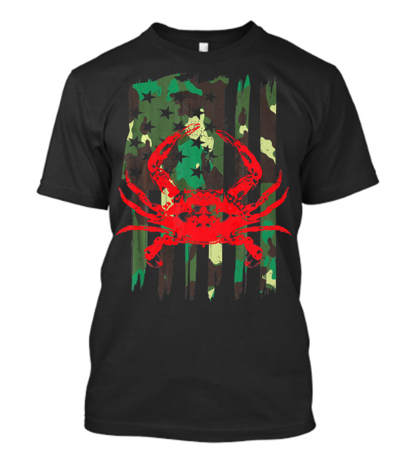 American Flag USA Camo Crab Camouflage Patriotic T-Shirt