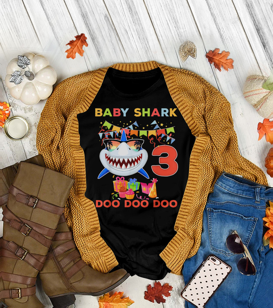 Baby Shark 3rd Birthday Doo Doo Doo T-Shirt