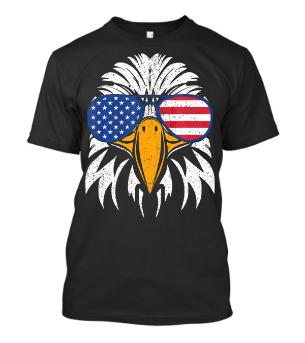 4th Of July American Flag Sunglasses Bald Eagle Patriotic America T-Shirt