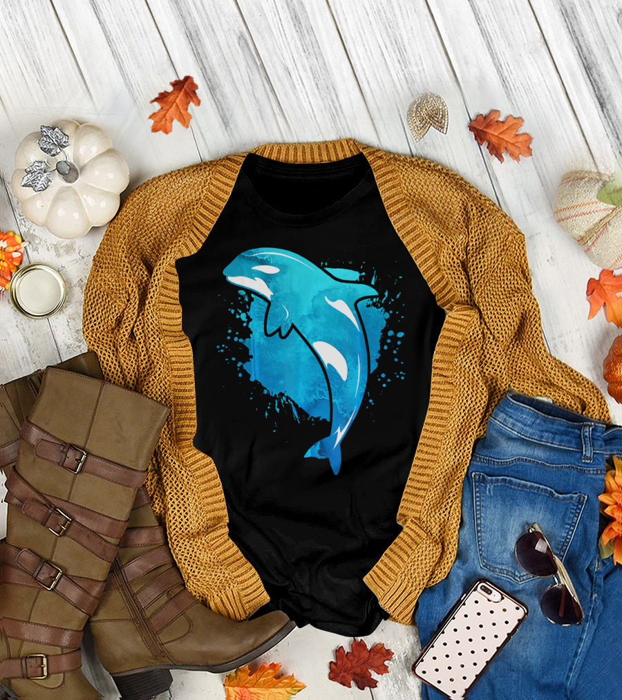 Vibrant Splash Killer Whale T-Shirt