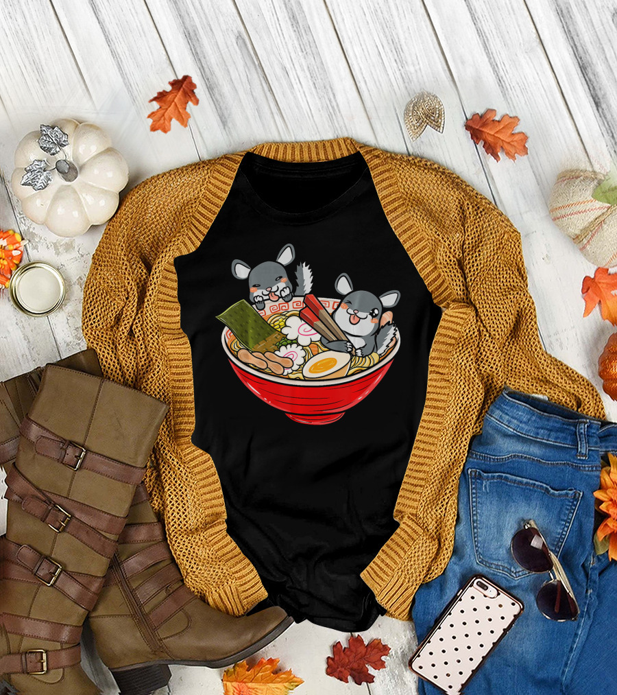 Chinchilla Kawaii in Japanese Ramen Bowl Cute T-Shirt