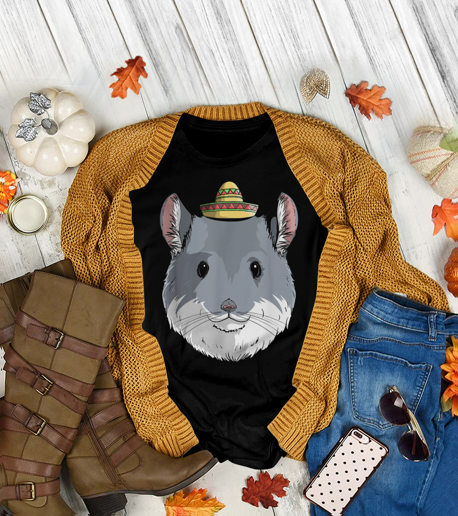 Chinchilla in Sombrero Celebrating Cinco De Mayo Fiesta T-Shirt