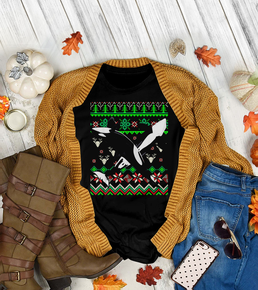 Orca Christmas Sweater Killer Whale Ugly Animal T-Shirt