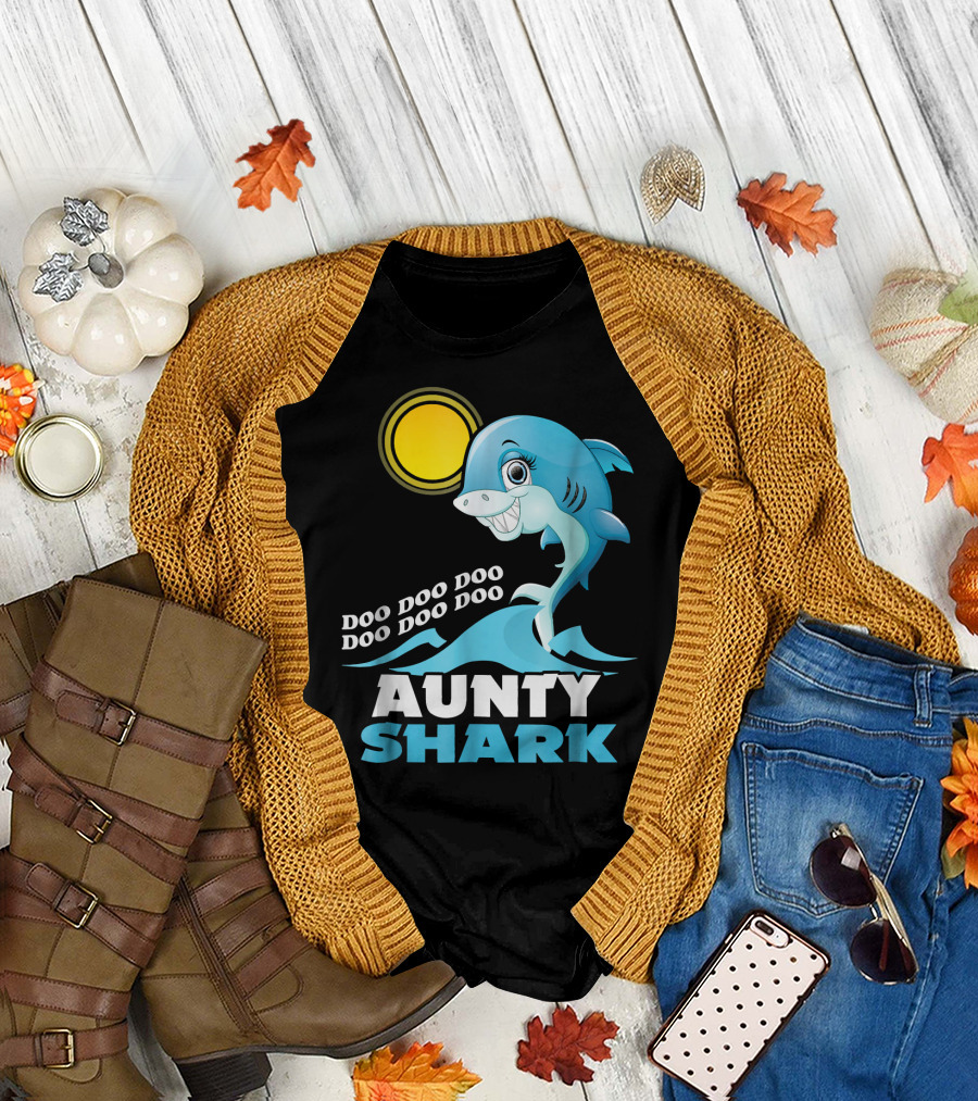 Aunty Shark Doo Doo Doo Family Shark Do T-Shirt