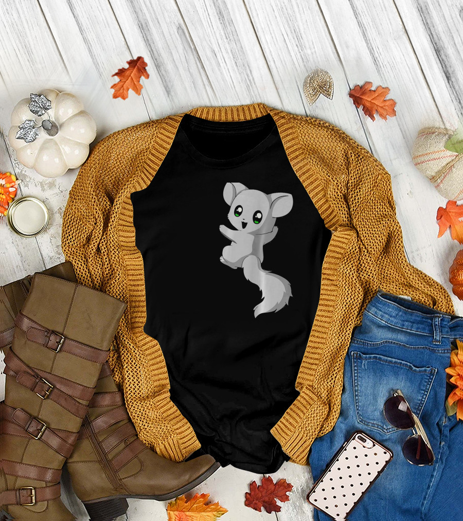 Chinchilla Hanging on Your Back Cute Cartoon Animal T-Shirt