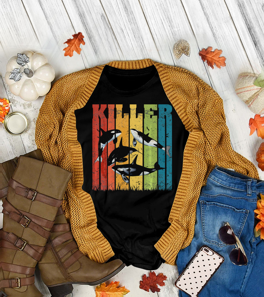Killer Whale Orca Retro Vintage T-Shirt