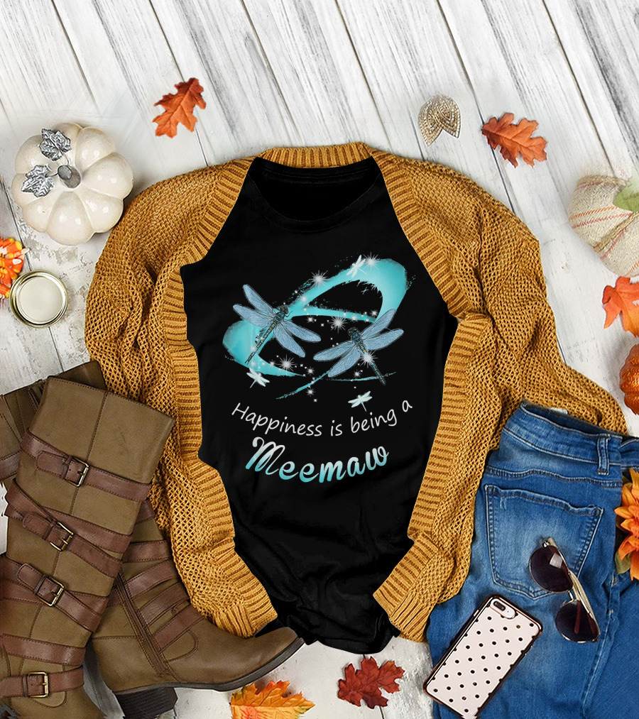 Happiness Is Being A Meemaw Dragonfly Magic T-Shirt