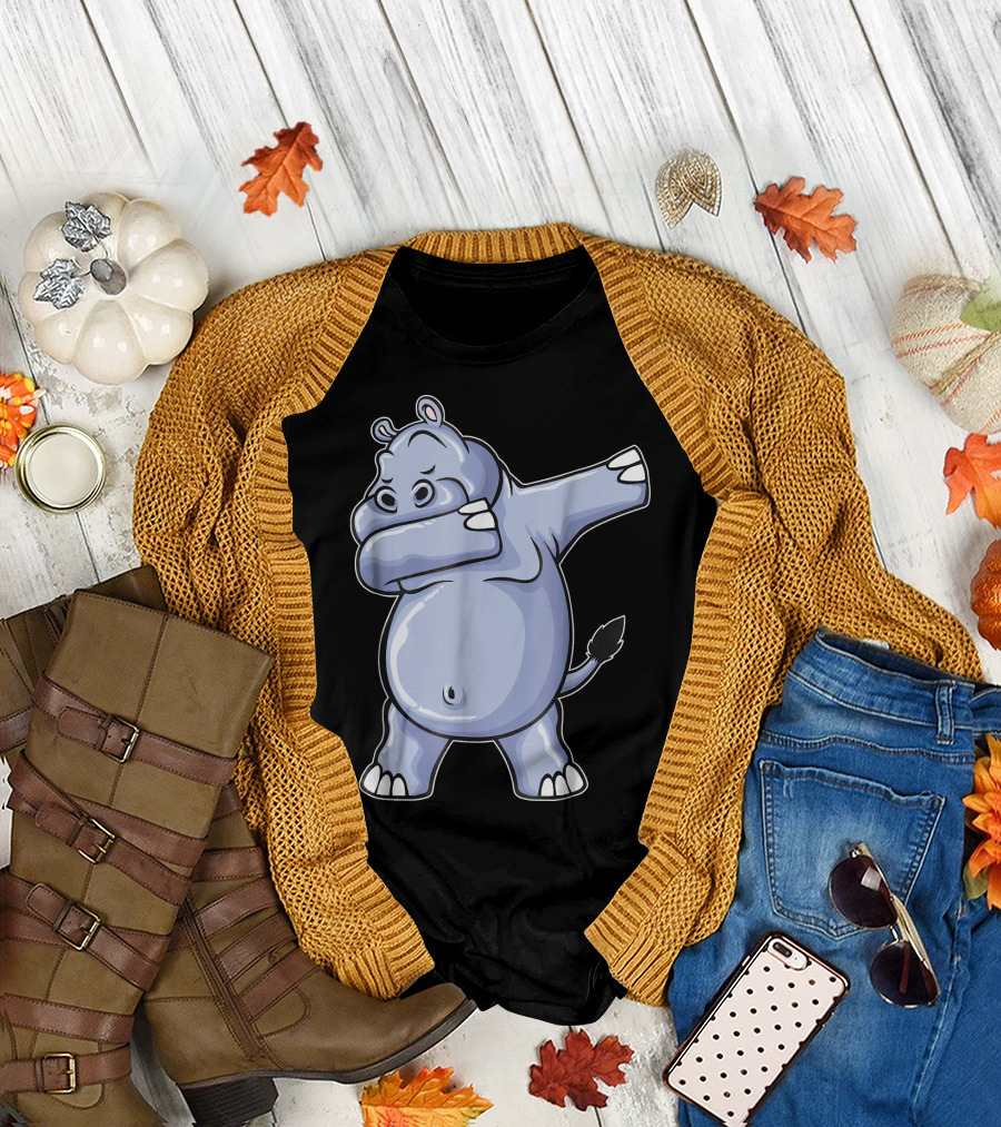 Hippo Dab Dabbing Funny Hippo T-Shirt