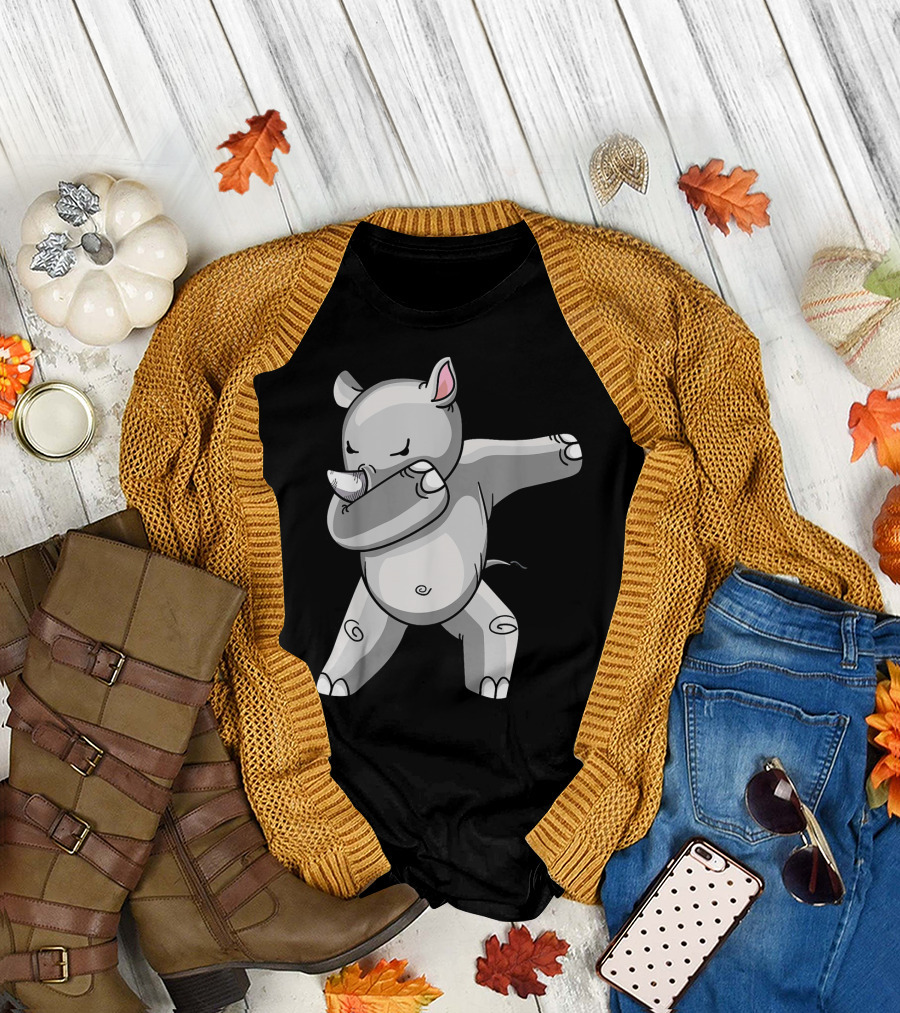 Dabbing Rhino Rhinoceros Dab Dance Pose T-Shirt