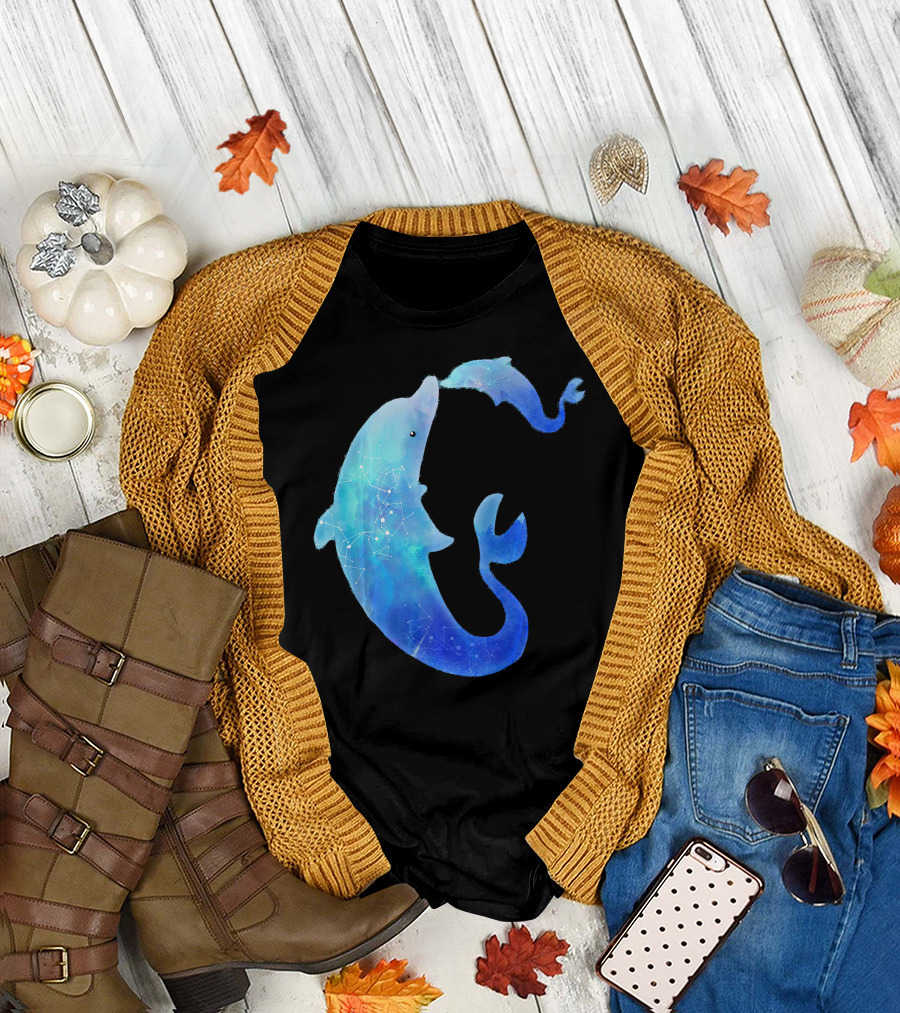 Killer Whale Orca Retro Novelty Galaxy Constellation T-Shirt