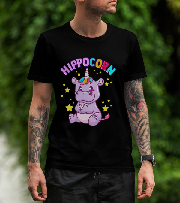 HIPPOCORN Hippo Unicorn Hippopotamus T-Shirt