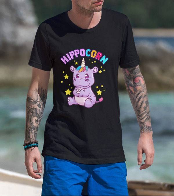 HIPPOCORN Hippo Unicorn Hippopotamus T-Shirt
