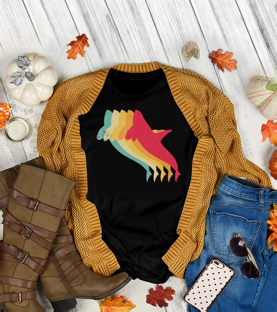 Killer Whale Orca Retro Multicolor T-Shirt