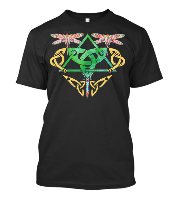 Dragonfly Vintage Celtic Knot Triquetra Retro T-Shirt