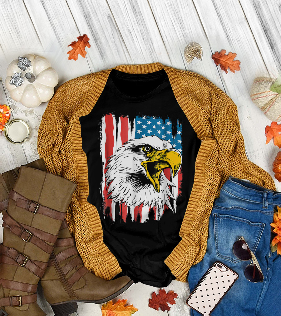 Patriotic Eagle American Flag T-Shirt