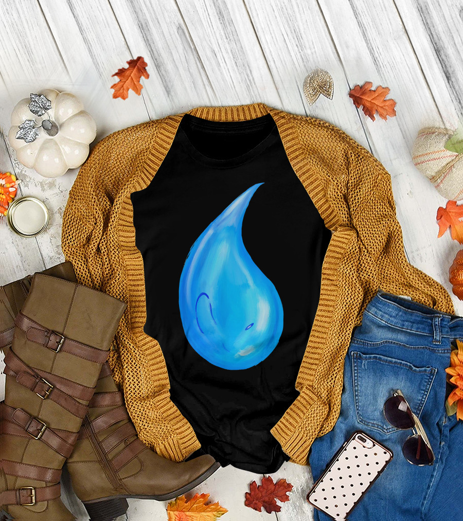 Pouring Whale Water Drop Fusion T-Shirt