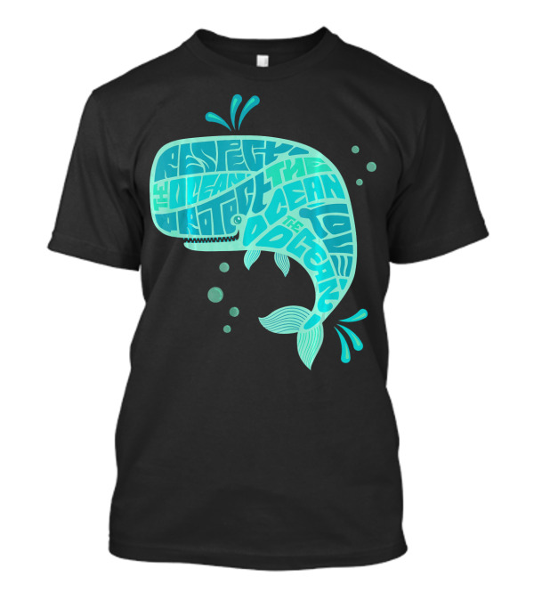 Respect Protect The Ocean Love Cute Whale T-Shirt