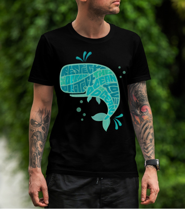 Respect Protect The Ocean Love Cute Whale T-Shirt