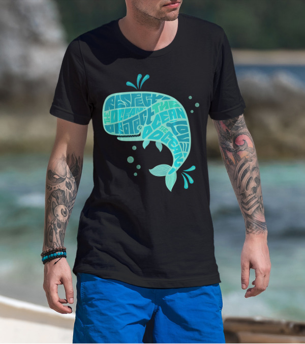 Respect Protect The Ocean Love Cute Whale T-Shirt