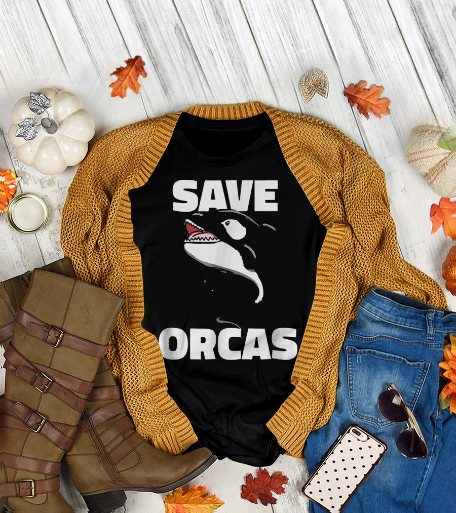 Save Orcas Killer Whale Sea Conservation Message T-Shirt