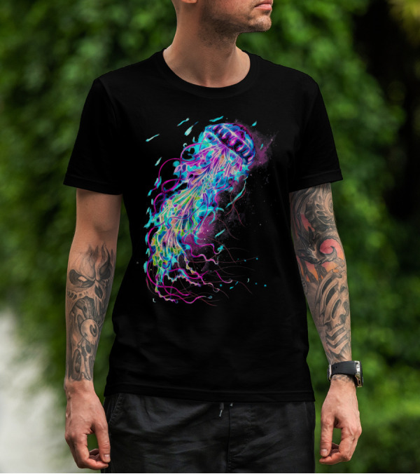 Beautiful Jellyfish Space Cosmic Colors T-Shirt