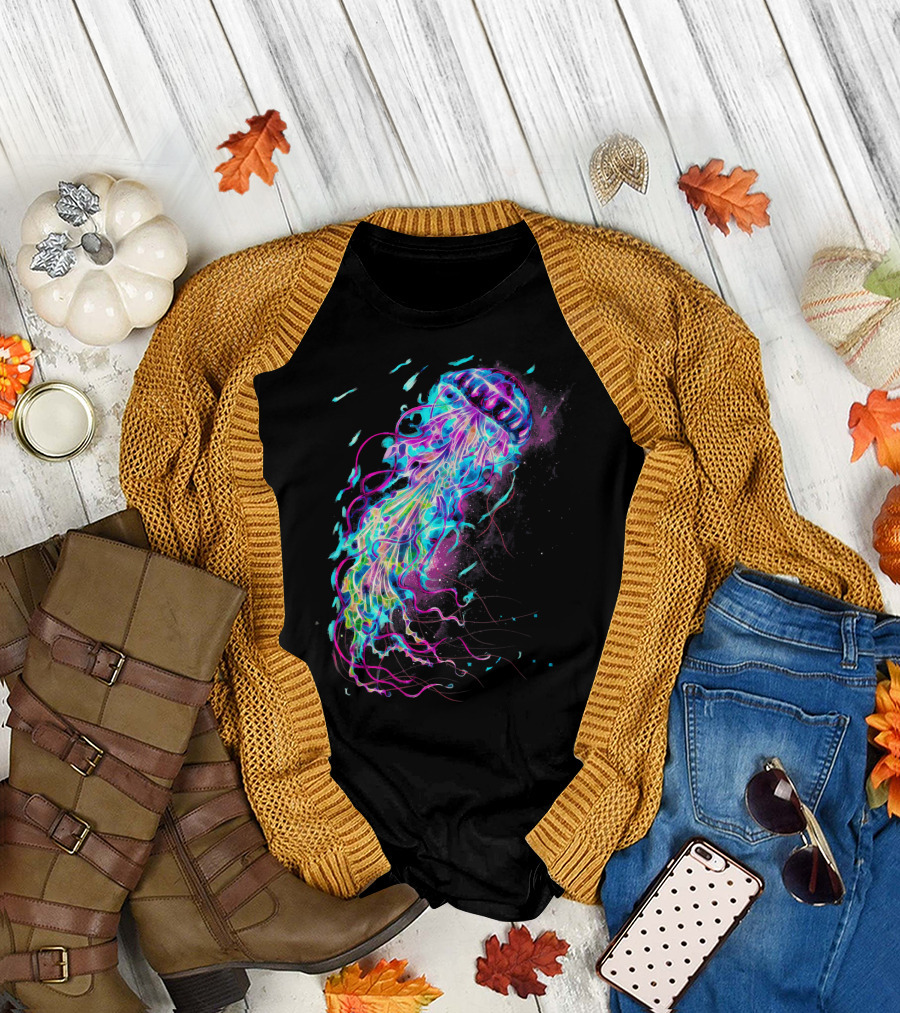 Beautiful Jellyfish Space Cosmic Colors T-Shirt
