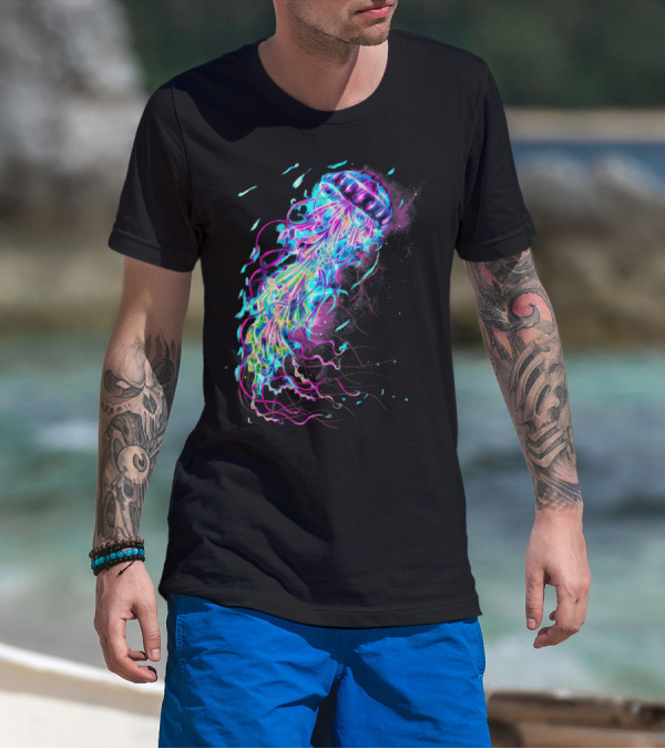 Beautiful Jellyfish Space Cosmic Colors T-Shirt