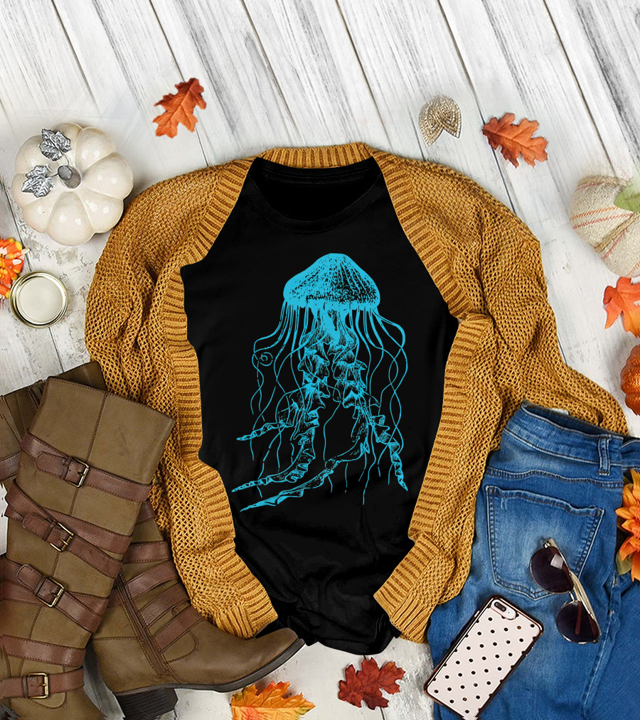 Cool Aqua Jellyfish Lover Blue Ocean Experience T-Shirt